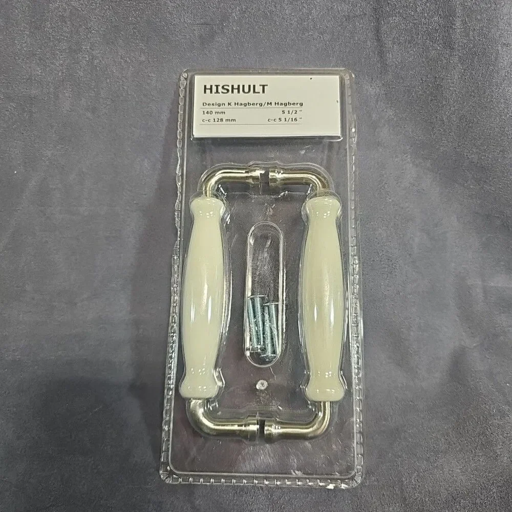 IKEA HISHULT Handle Porcelain White 2 Pack 5 1/2